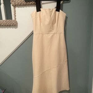 Cooper Street Ivory Asymetric MIDI dress with black straps